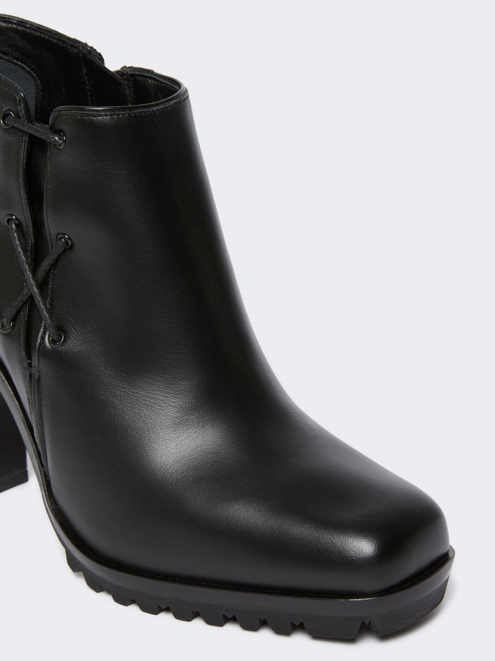 Smooth leather booties - Black