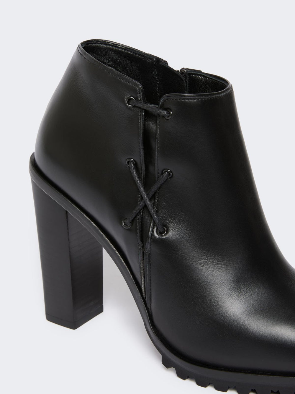 Smooth leather booties - Black