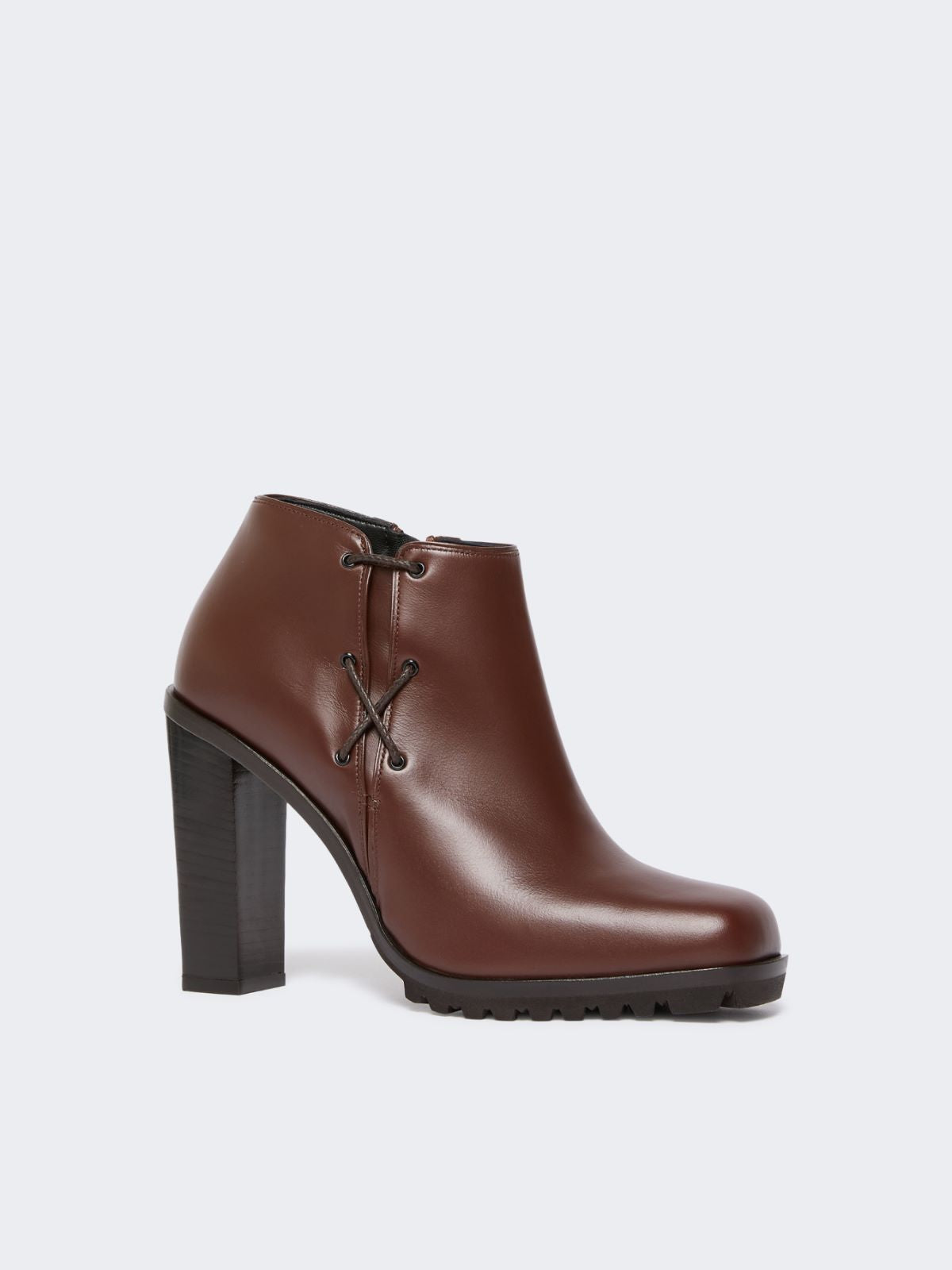 Smooth leather booties - Cocoa