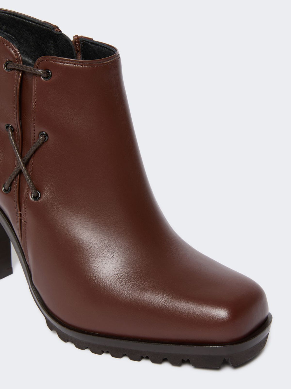 Smooth leather booties - Cocoa