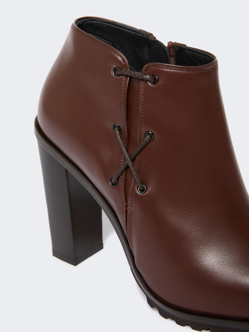 Smooth leather booties - Cocoa