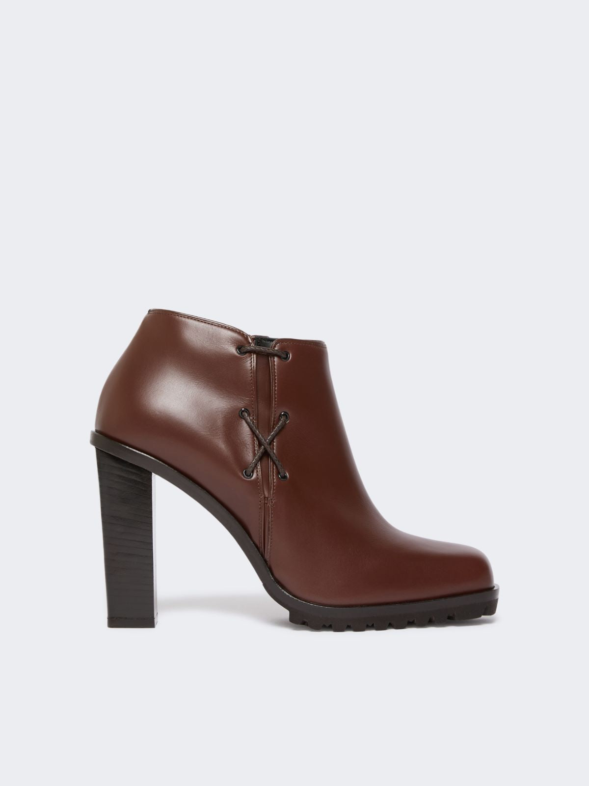 Smooth leather booties - Cocoa