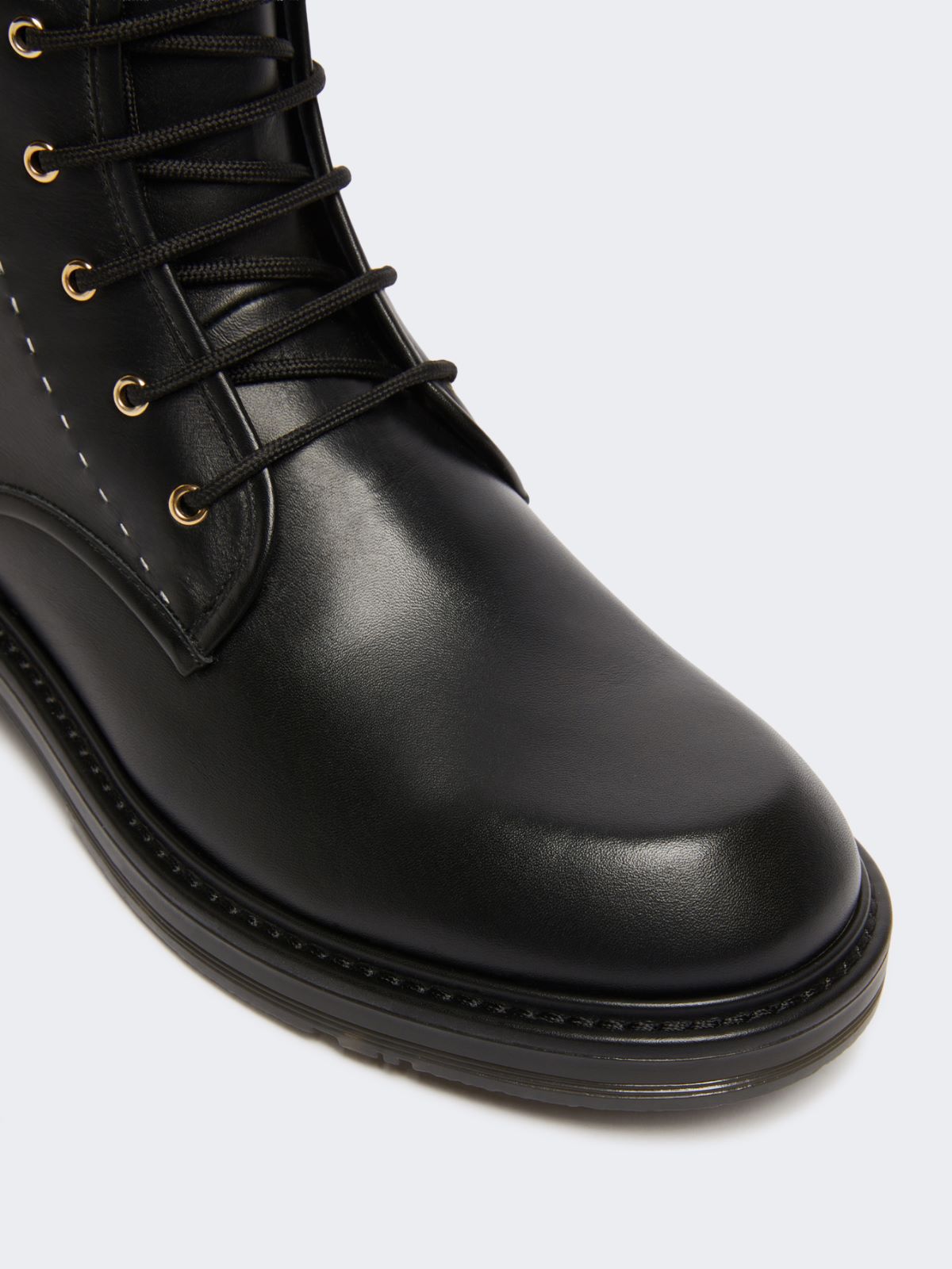 Leather combat boots - Black