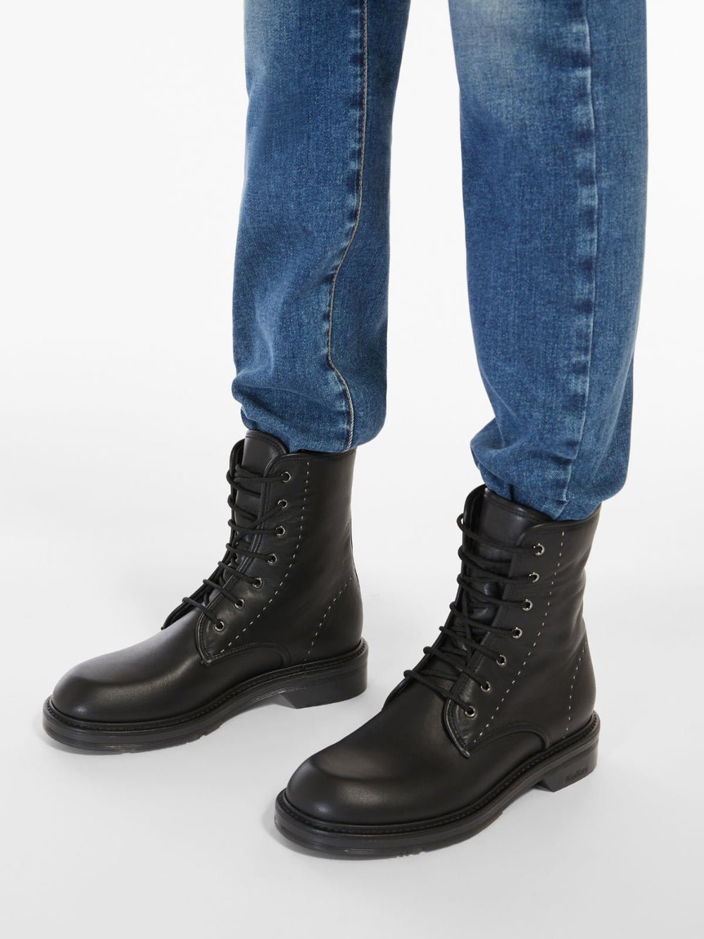 Leather combat boots - Black