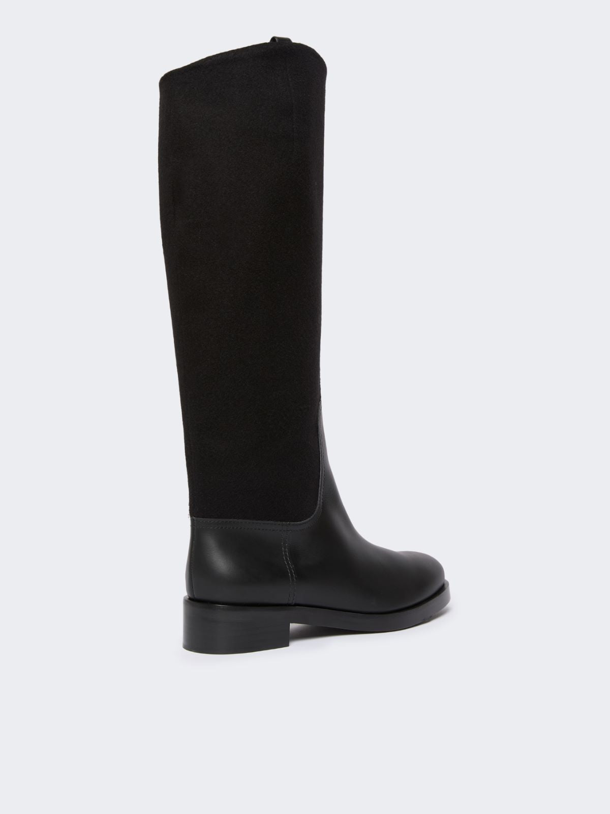 Camel and leather boots - Black