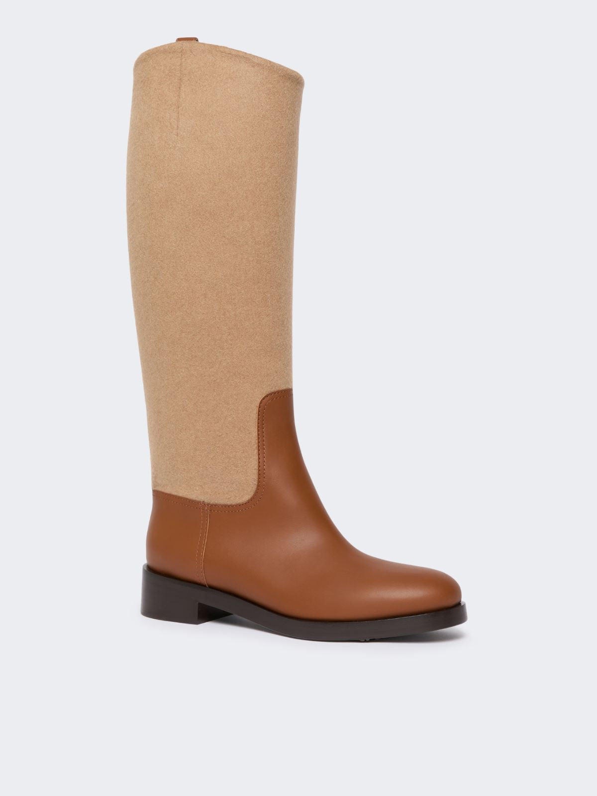 Camel and leather boots - Amber brown