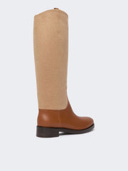 Camel and leather boots - Amber brown