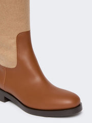 Camel and leather boots - Amber brown
