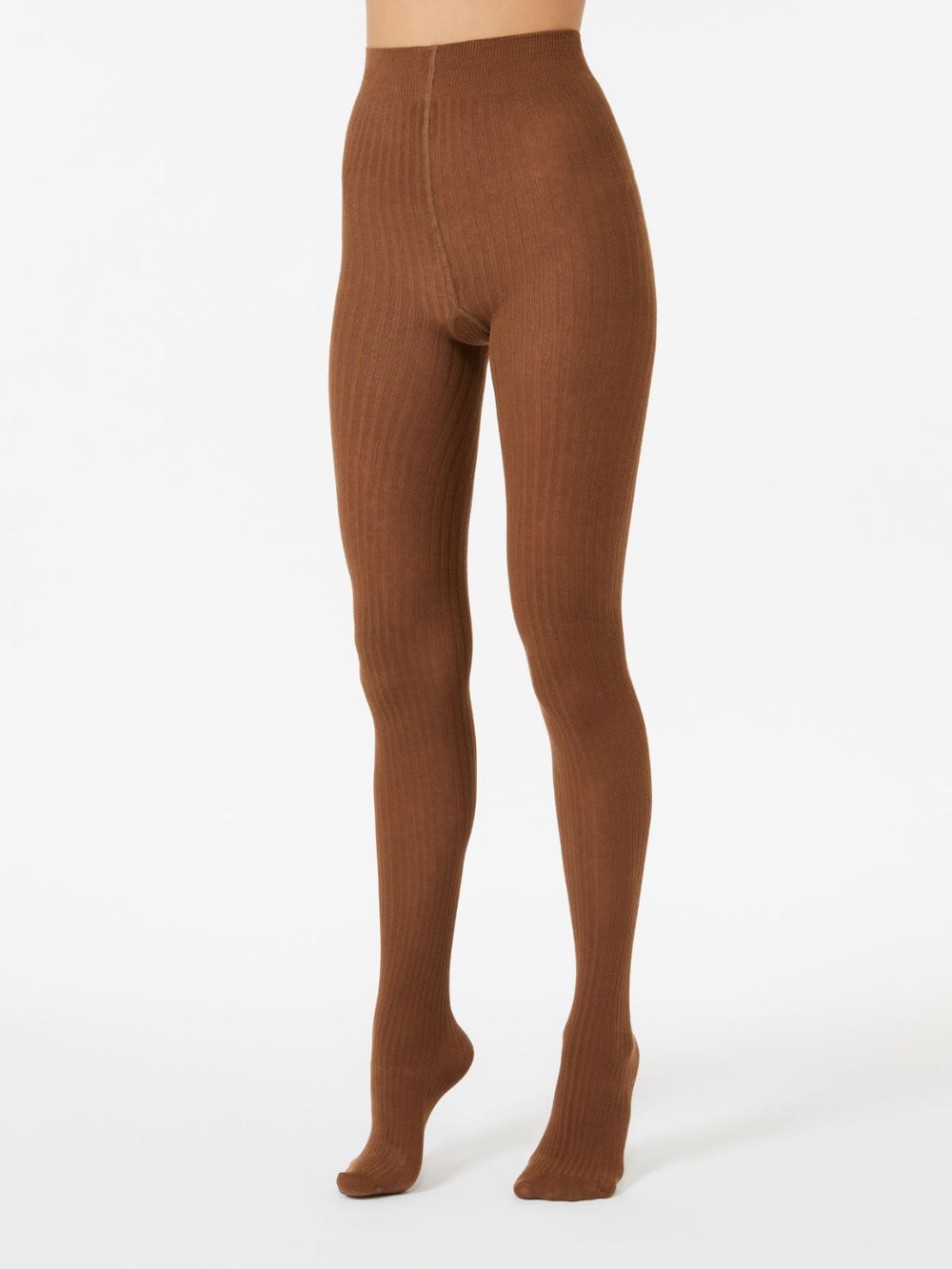 Cotton tights - Tobacco