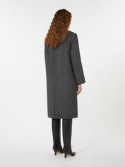 2-in-1 wool drap coat - Dark grey