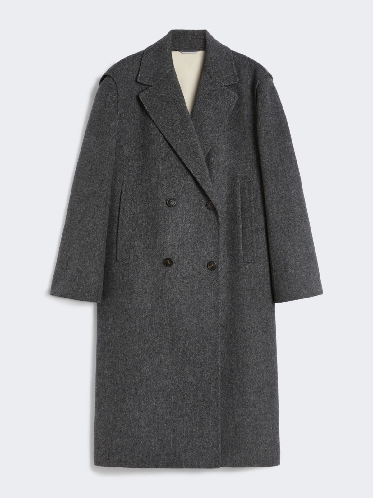 2-in-1 wool drap coat - Dark grey