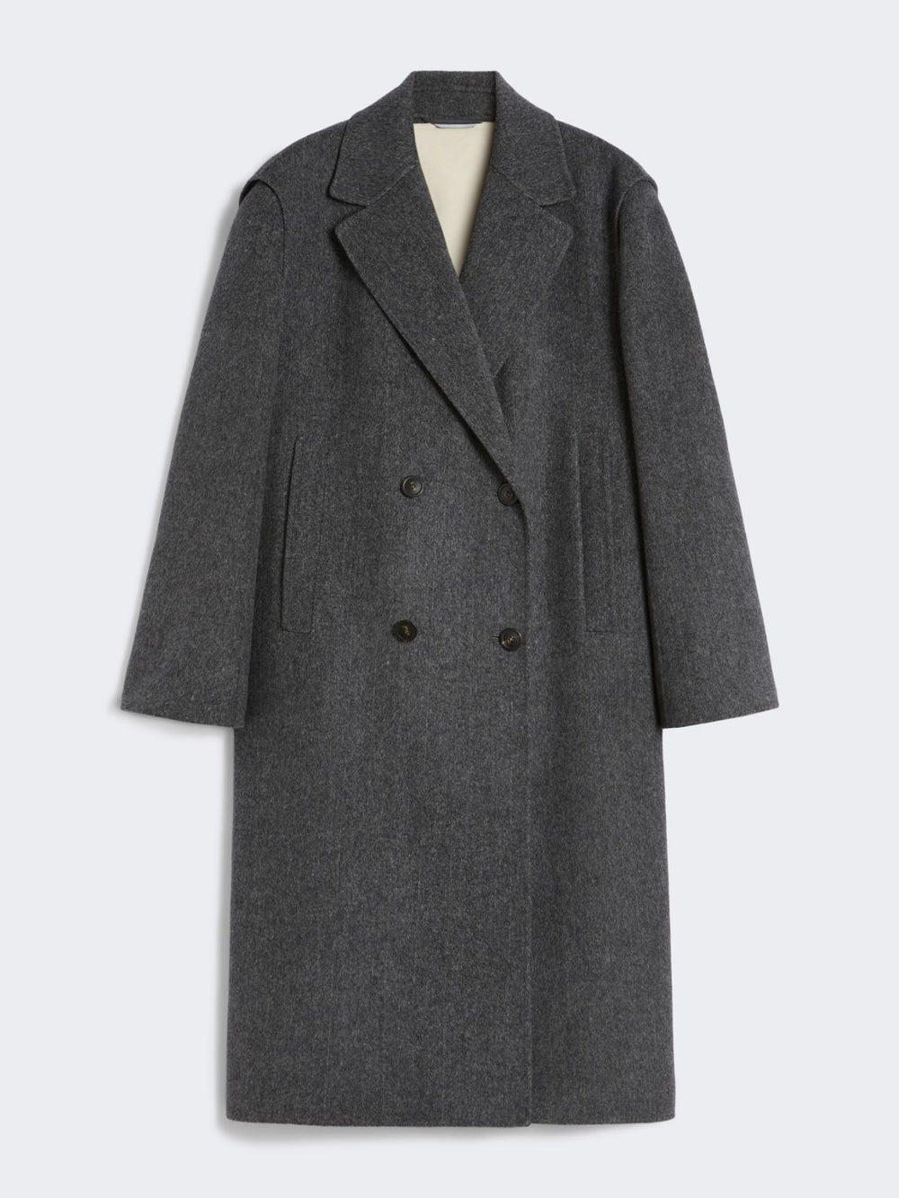 2-in-1 wool drap coat - Dark grey
