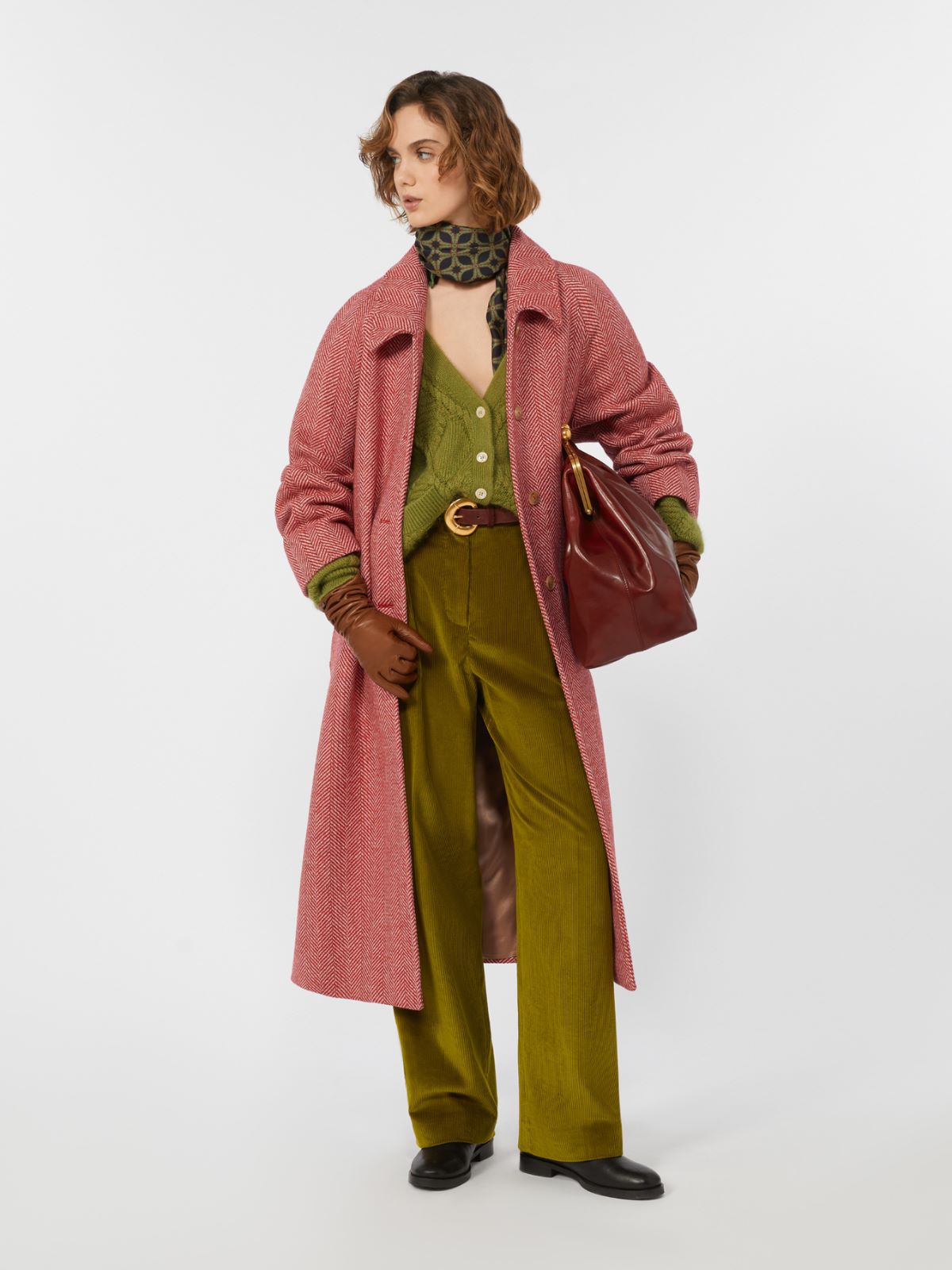 Double-faced wool coat - Red