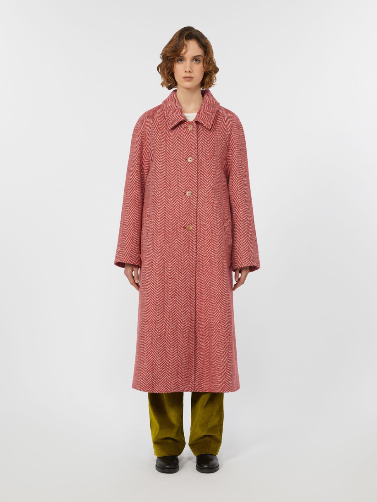 Double-faced wool coat - Red