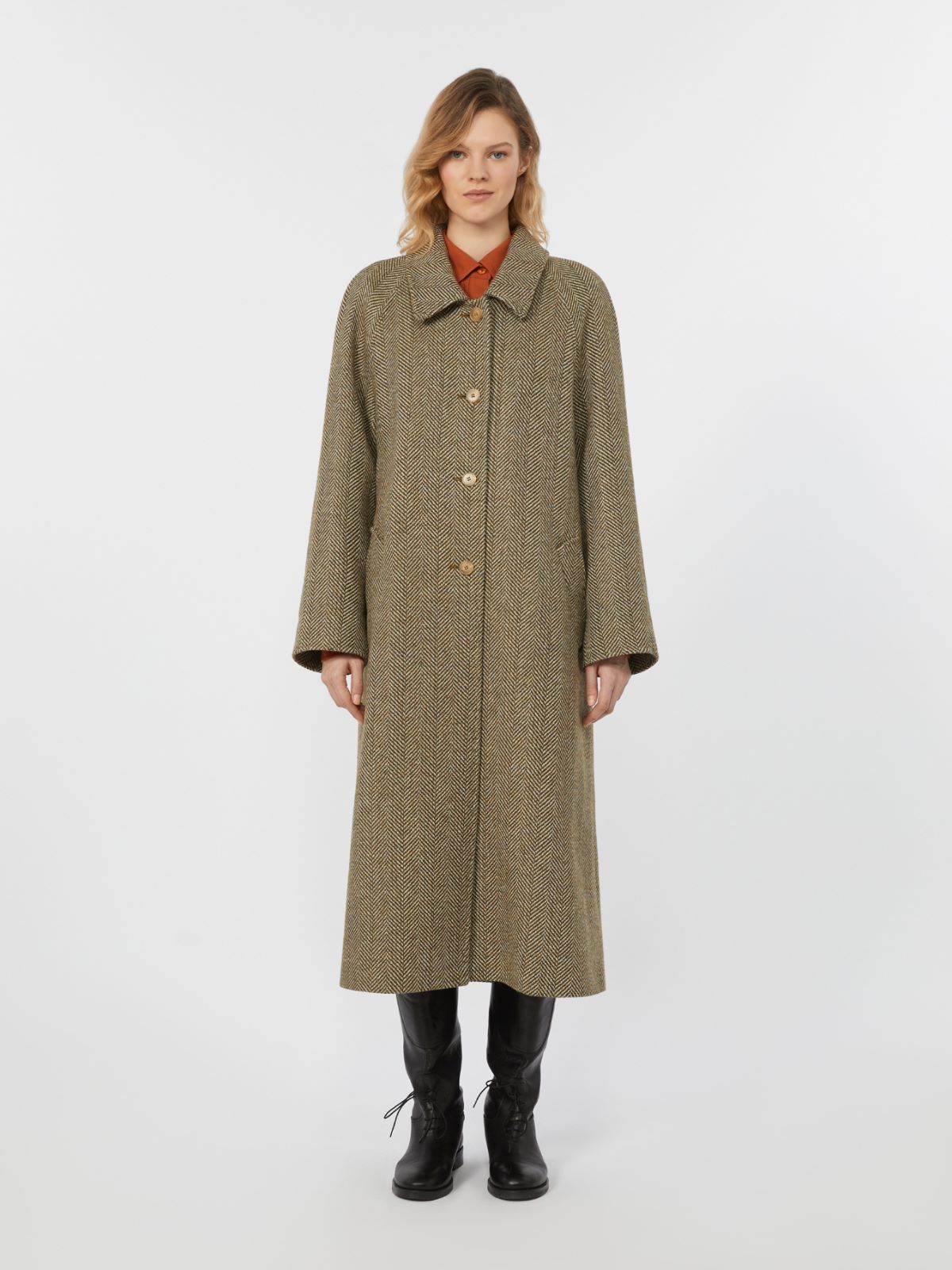 Double-faced wool coat - Green
