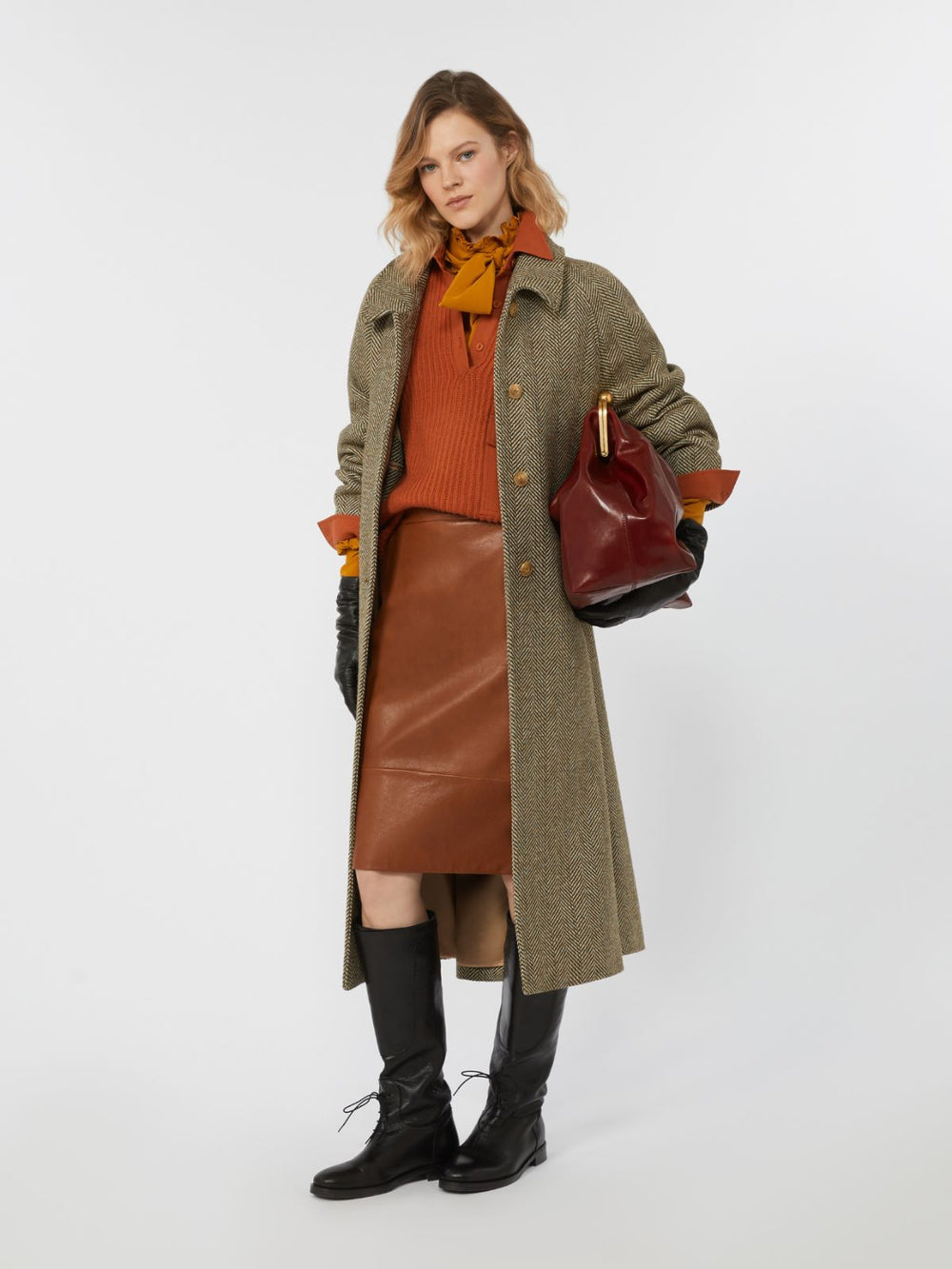 Double-faced wool coat - Green