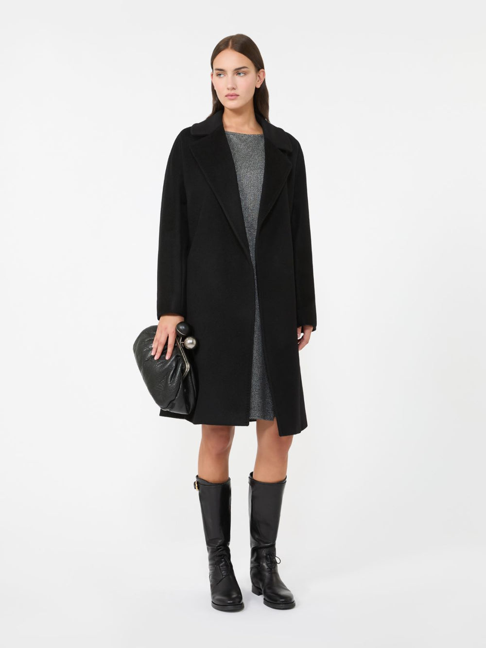 Wool wrap coat - Black