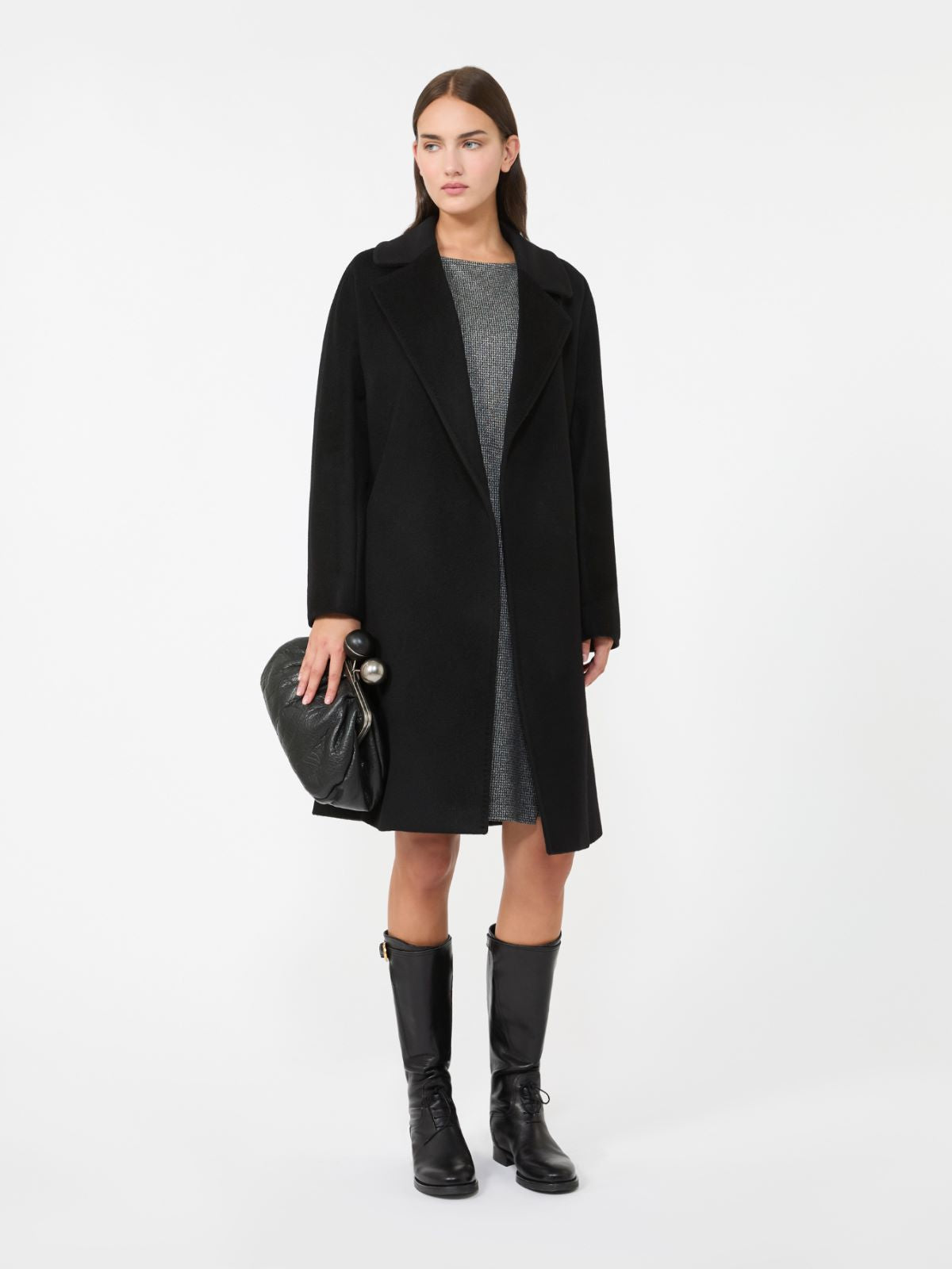 Wool wrap coat - Black