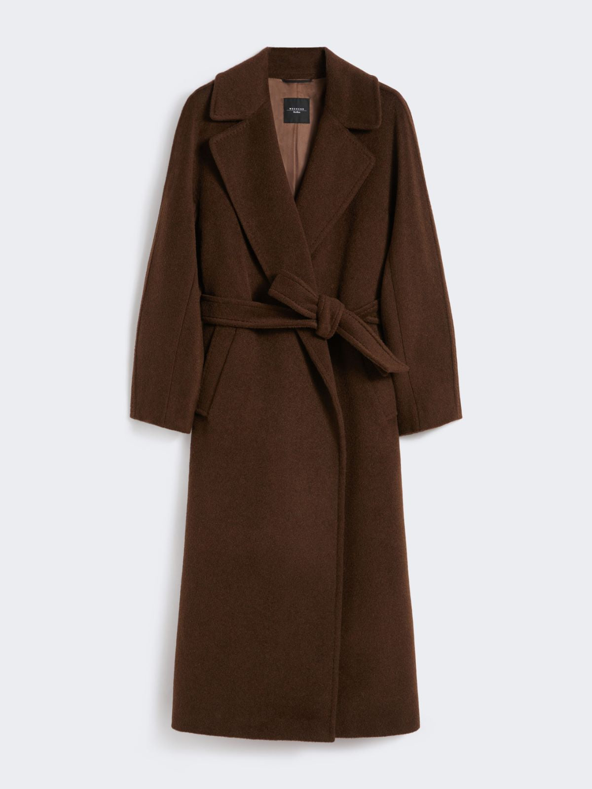 Long wool and alpaca coat - Chocolate