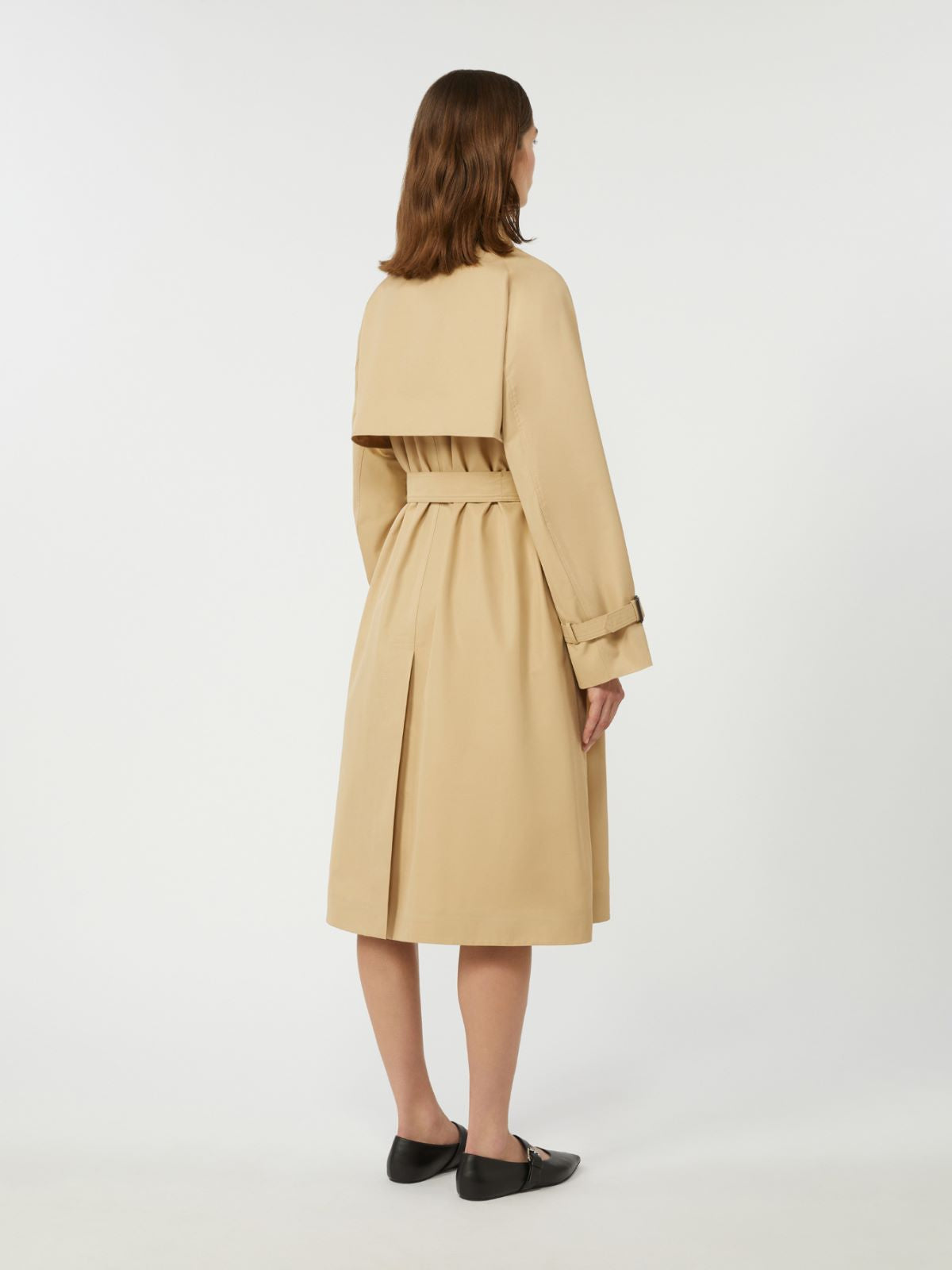 Reversible water-repellent gabardine trench coat - Beige