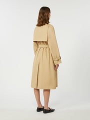 Reversible water-repellent gabardine trench coat - Beige