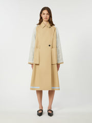 Reversible water-repellent gabardine trench coat - Beige