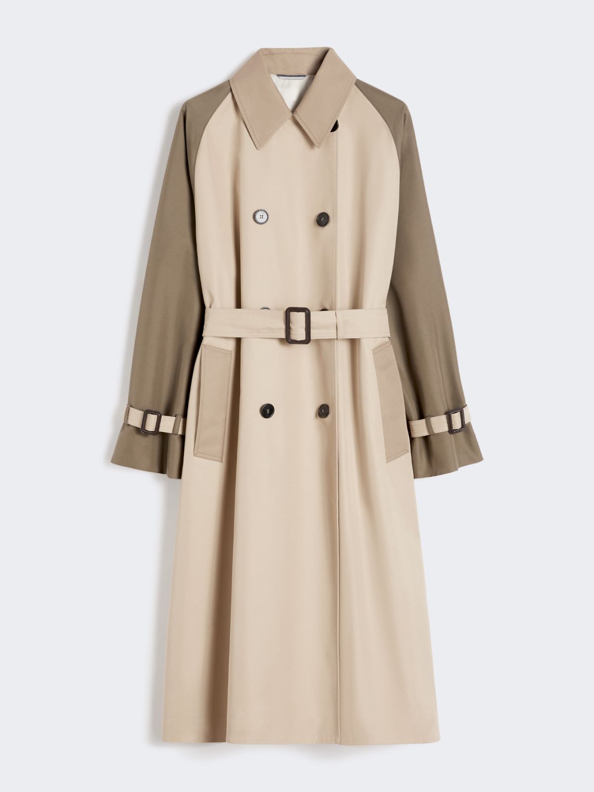 Reversible water-repellent gabardine trench coat - Beige