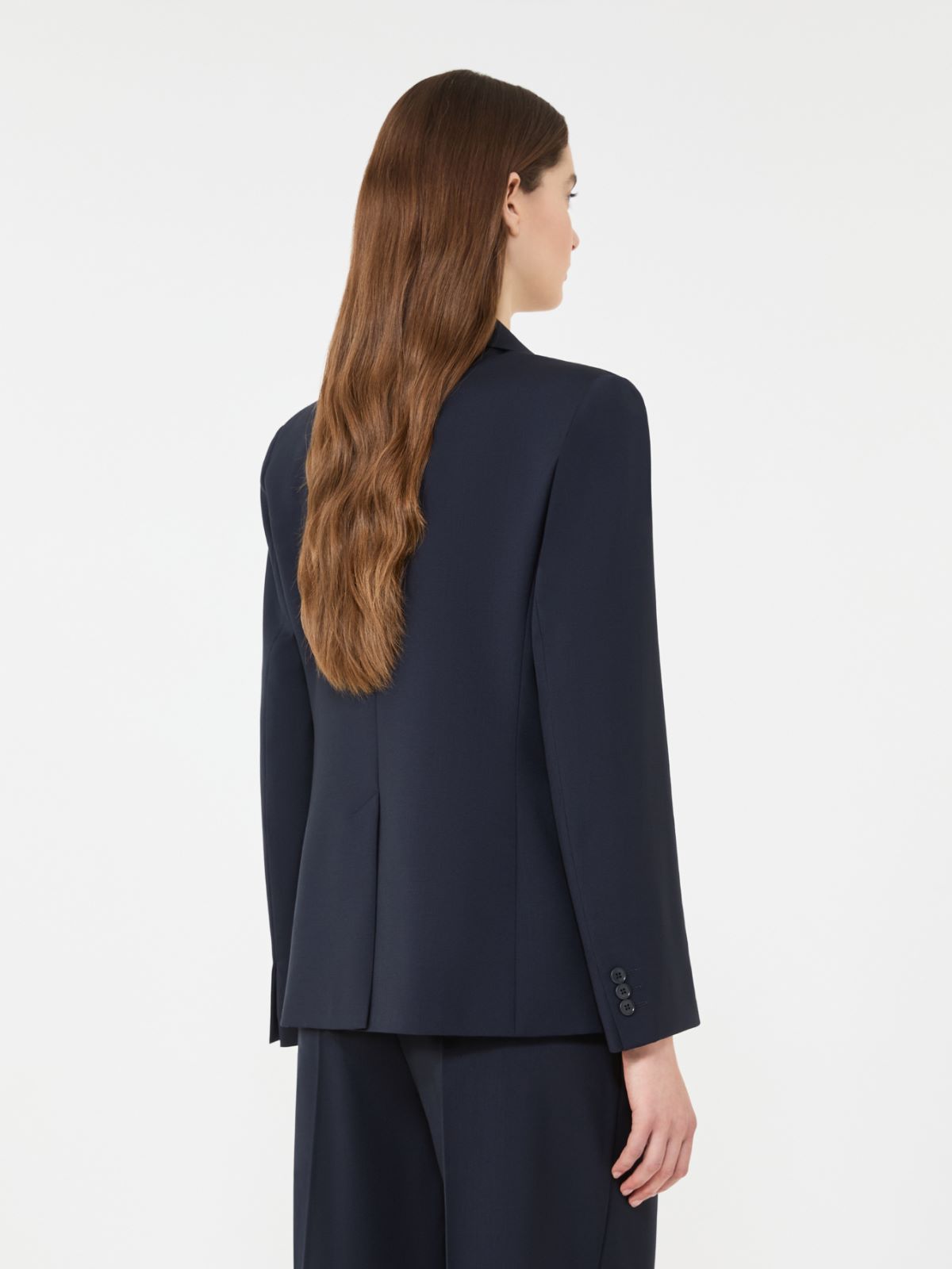 Stretch wool blazer - Navy