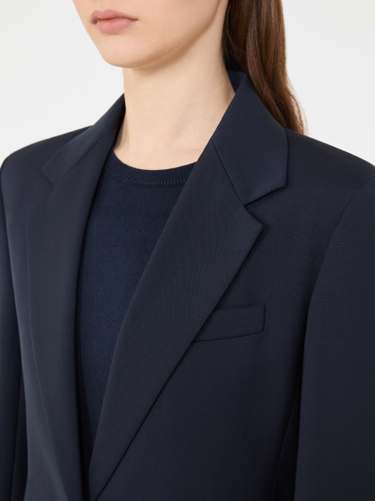 Stretch wool blazer - Navy