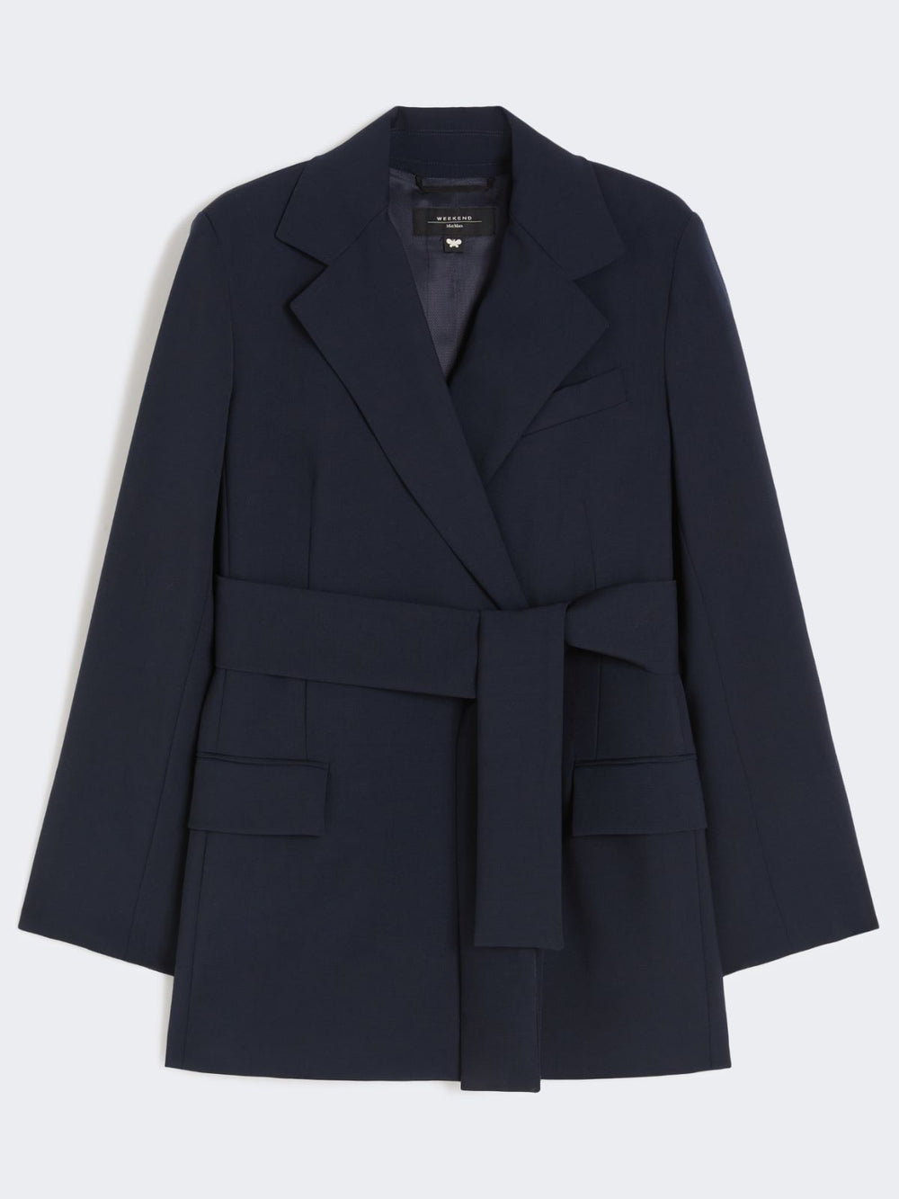 Belted wool jacket - Navy