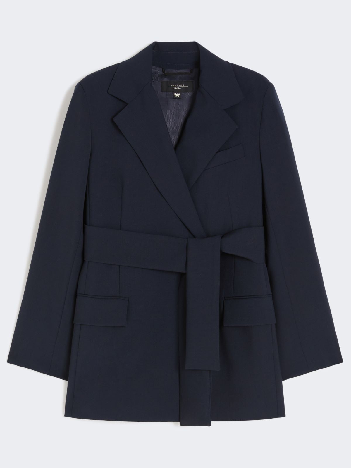Belted wool jacket - Navy