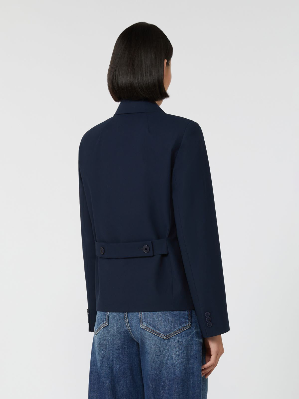 Double-breasted gabardine jacket - Navy