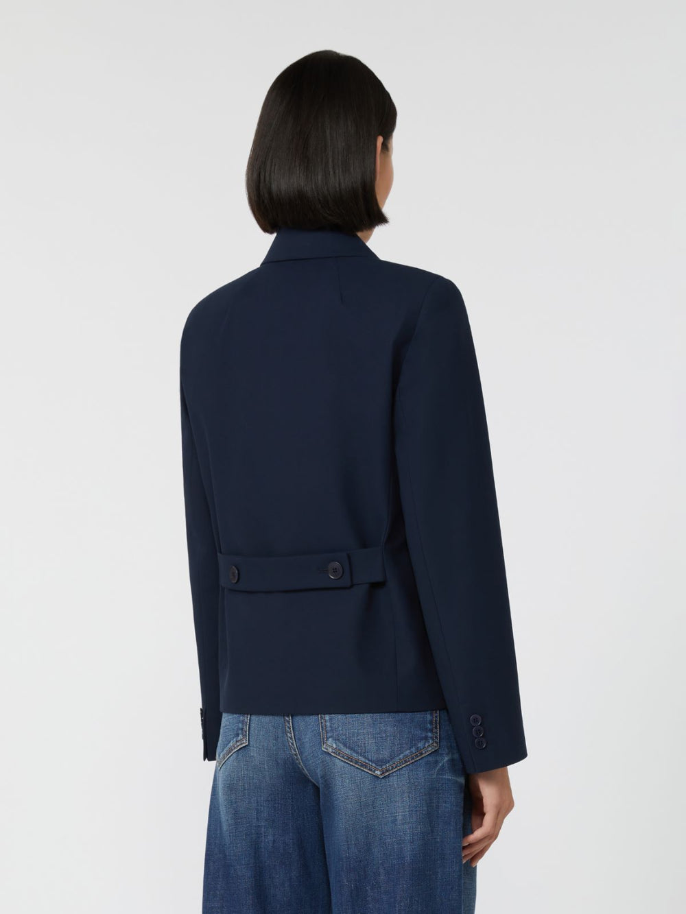 Double-breasted gabardine jacket - Navy