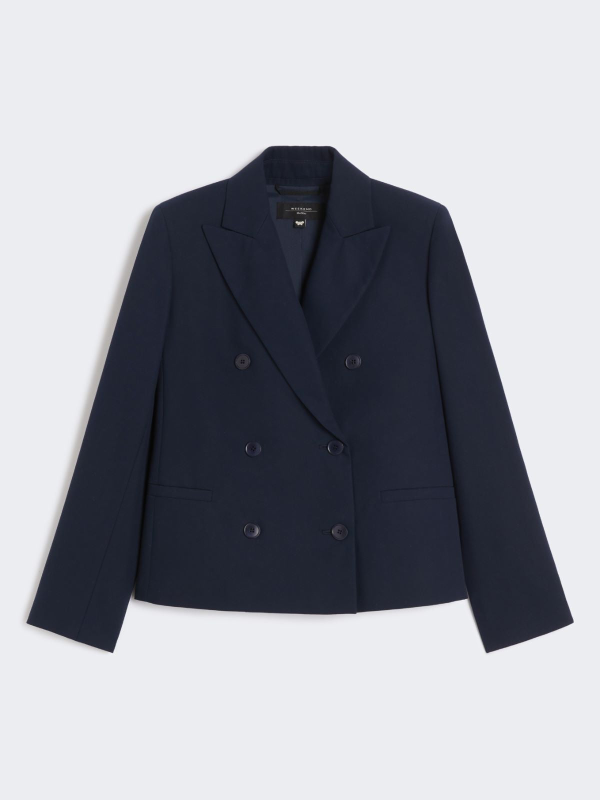 Double-breasted gabardine jacket - Navy