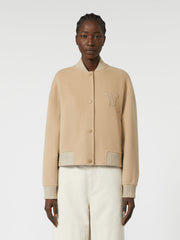 Wool-blend bomber jacket - Camel