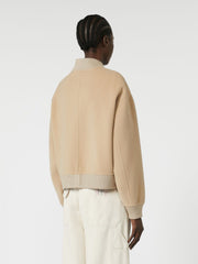 Wool-blend bomber jacket - Camel