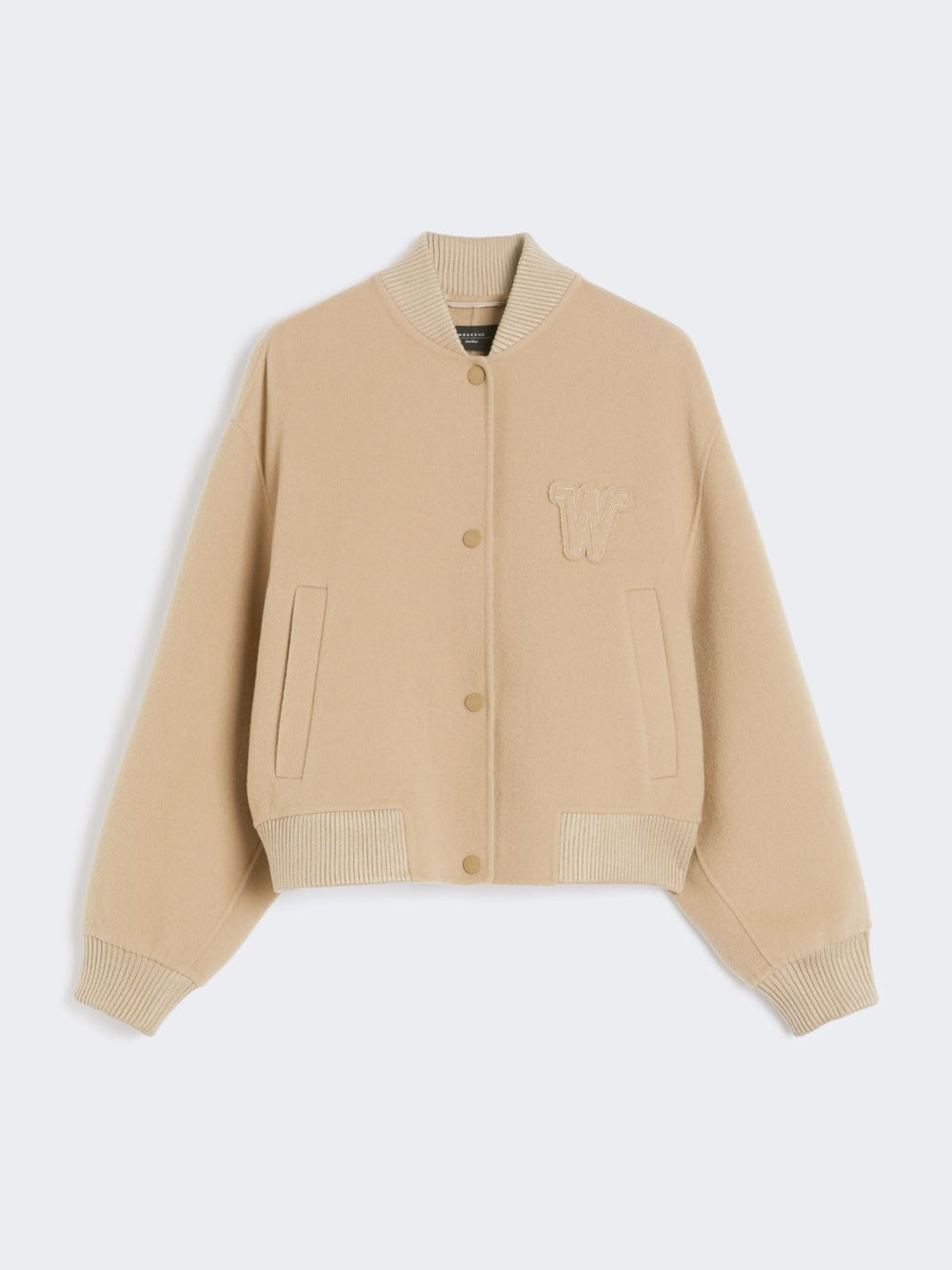 Wool-blend bomber jacket - Camel
