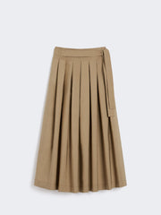 Pleated cotton skirt - Desert