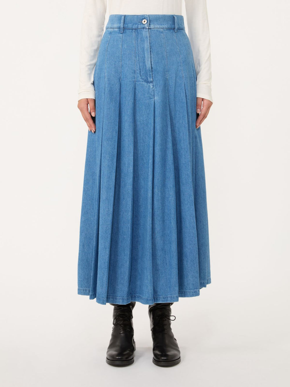 Cotton denim skirt - Navy