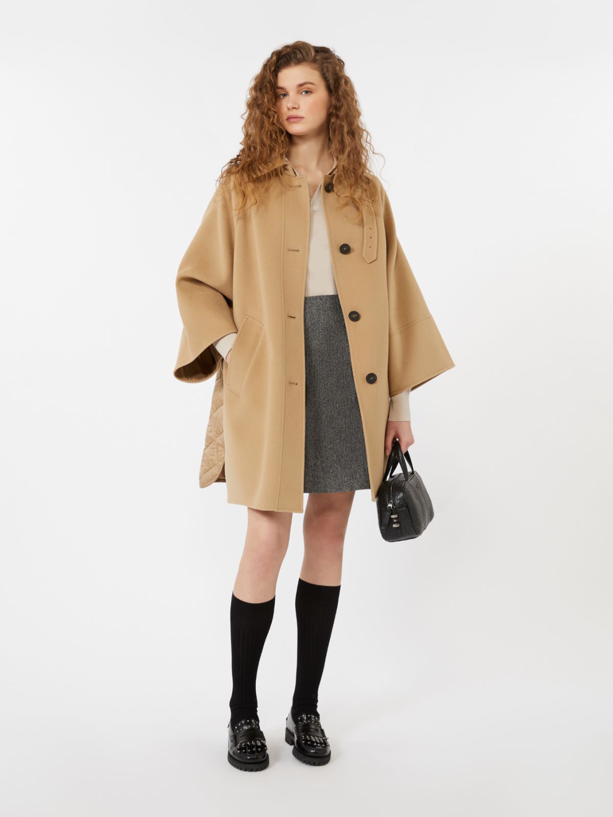 Chevron wool skirt - Dark grey