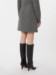 Chevron wool skirt - Dark grey
