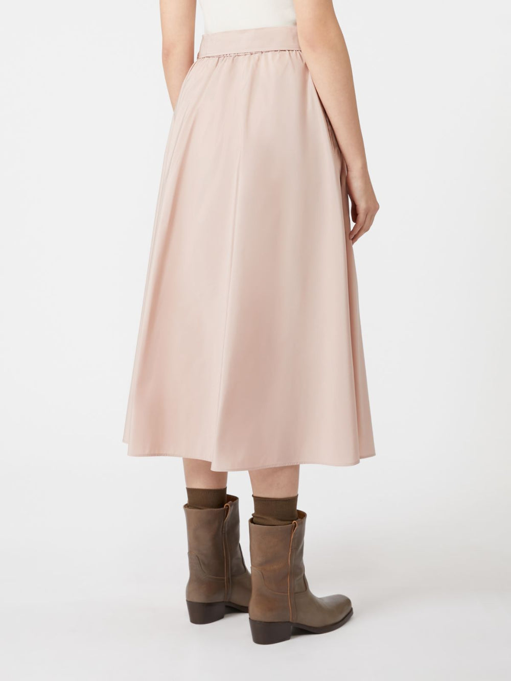 Midi taffeta skirt - Powder