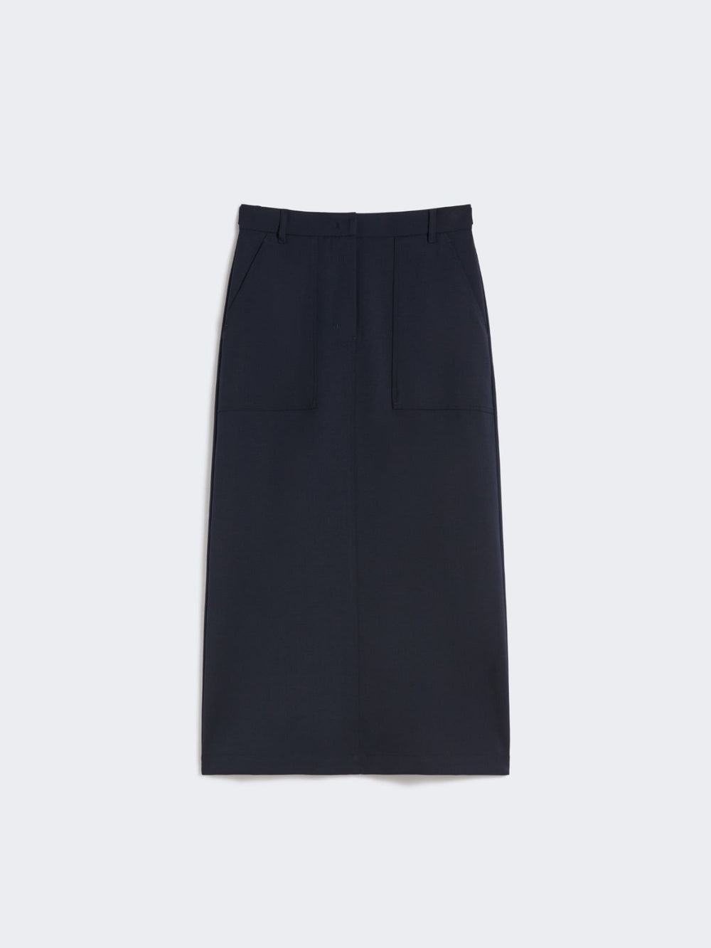 Long wool blend skirt - Navy