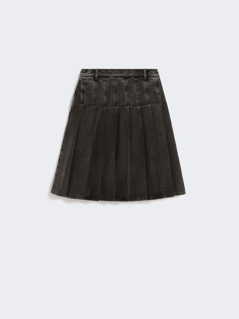 Pleated denim skirt - Black