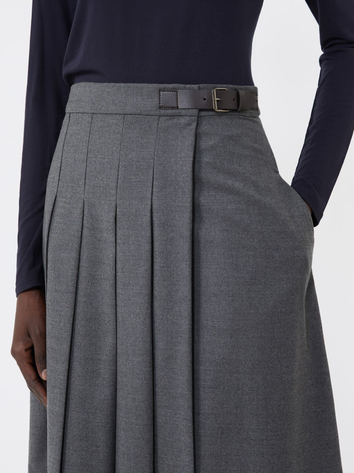 Wool wrap skirt - Medium grey