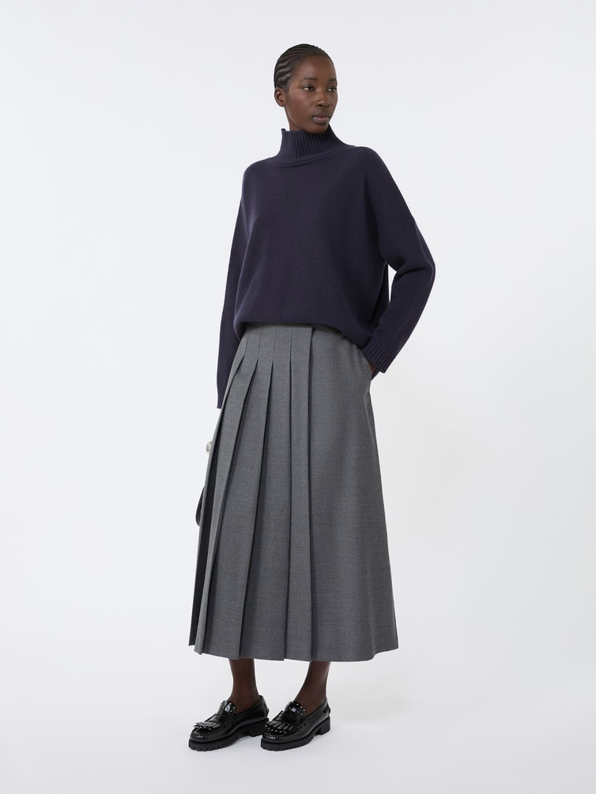 Wool wrap skirt - Medium grey