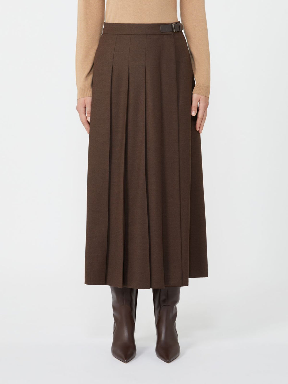 Wool wrap skirt - Chocolate
