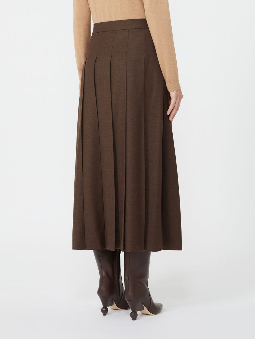 Wool wrap skirt - Chocolate