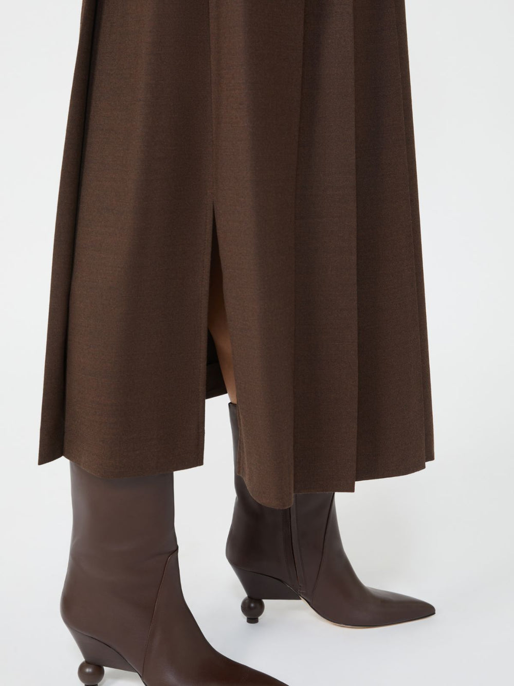 Wool wrap skirt - Chocolate