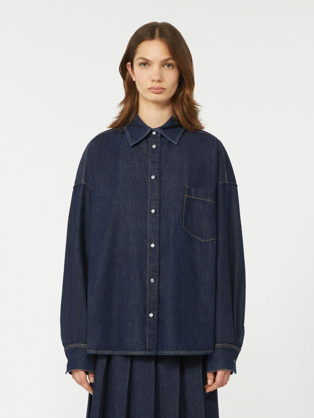 Cotton denim shirt - Navy